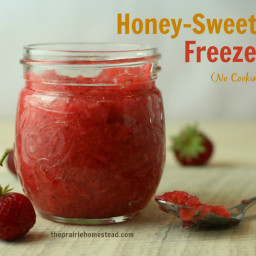 No-Cook Strawberry Freezer Jam with Raw Honey