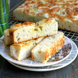 No-Knead Focaccia with Cheese and Herbs