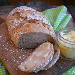 No-knead Honey Oat Sourdough Bread THM E