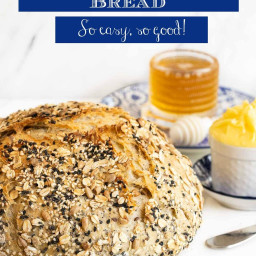 No-Knead Seeded Oatmeal Bread