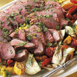 North African Leg of Lamb with Couscous and Grilled Vegetables