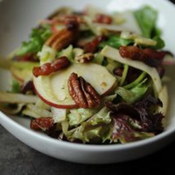 Not-Too-Virtuous Salad with Caramelized Apple Vinaigrette