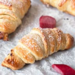 Nutella Rhubarb Puff Pastry Croissants