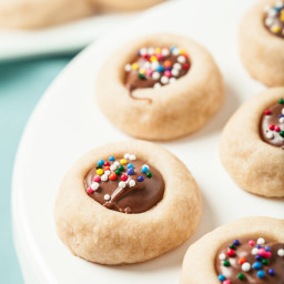 Nutella Shortbread Thumbprint Cookies
