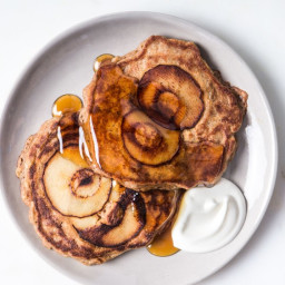 Oat and Apple Pancakes with Yogurt and Honey