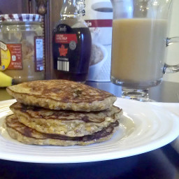 Oat Pancakes with Banana, Peanut Butter, and Flax Recipe