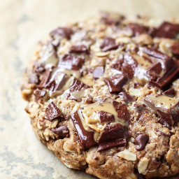 Oatmeal Caramel Chocolate Chip Giant Cookie