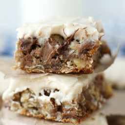 Oatmeal Chocolate Chip Bars with Browned Butter Frosting