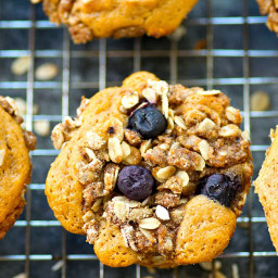 Oatmeal Streusel Blueberry Sour Cream Muffins