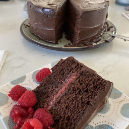 Ohman's Amazing Raspberry Double Chocolate Cake