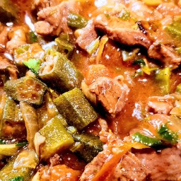 OKRA Stew w/ Meat | Bamieh