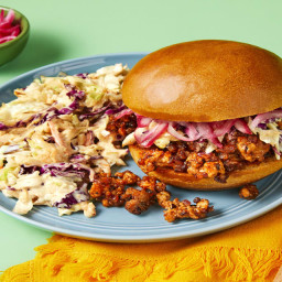Old School BBQ Pork Sloppy Joes with Pickled Onion & Chipotle Ranch Slaw