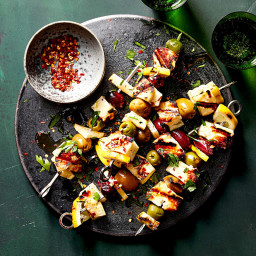 Olive, Cheese & Lemon Skewers Are an Easy, Festive App