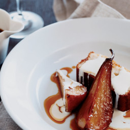 Olive Oil-and-Sauternes Cake with Roasted Pears