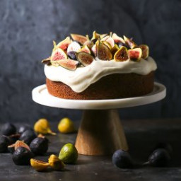 Olive Oil Cake with Mascarpone Frosting and Fresh Figs