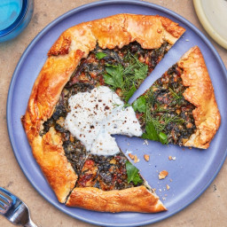 Olive Oil Galette With Spicy Greens
