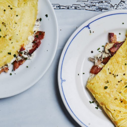 Omelet With Bacon, Mushrooms, and Ricotta