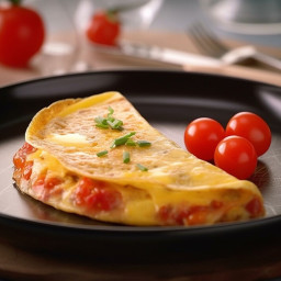 Omelett mit Käse und Tomaten schnell & einfach