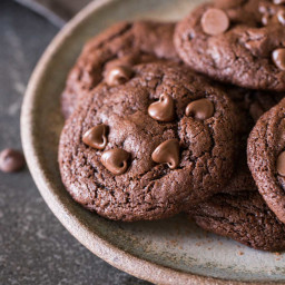 One Bowl Triple Chocolate Brownie Cookies