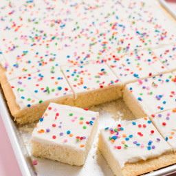 One-Bowl Vanilla Cake: Vanilla Sheet Cake with Sprinkles