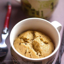 One Bowl Vanilla Chocolate Chip Vegan Mug Cake Recipe