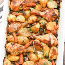 One Pan Baked Chicken Legs and Potatoes