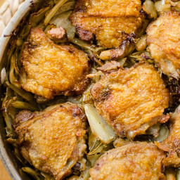 One Pan Braised Chicken with White Beans and Cabbage
