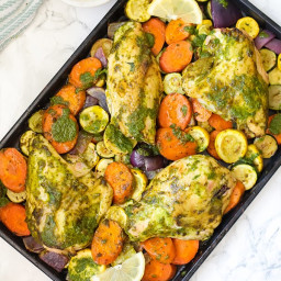 One-Pan Chicken Pesto With Vegetables (Whole30, Paleo, AIP)