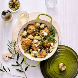 One-Pan Chicken with White Wine, Artichokes and Olives