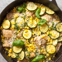 One-Pan Chicken with Zucchini and Corn