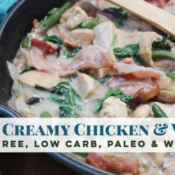 One Pan Creamy Chicken and Veggies: Dairy-Free, Low-Carb, Paleo and Whole30
