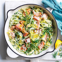 One-pan creamy salmon with zoodles recipe