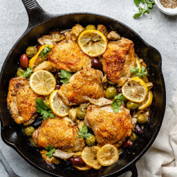 One Pan Greek Chicken with Artichokes and Olives