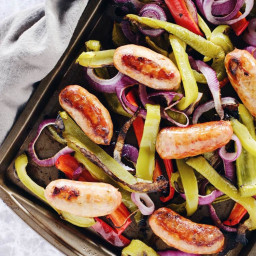 One Pan Italian Sausage with Onions and Peppers (Paleo + Whole30)