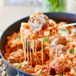 One Pan Meatball and Pasta Skillet Dinner