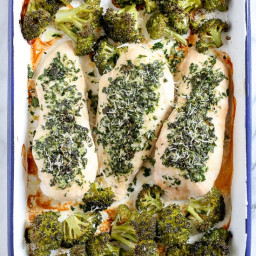 One Pan Parmesan-Crusted Chicken with Broccoli