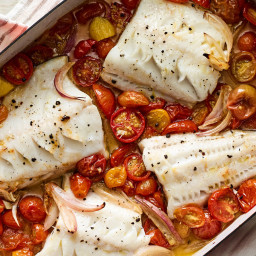 One-Pan Roasted Fish With Cherry Tomatoes