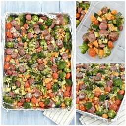 One pan roasted vegetables and sausage
