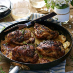 One Pan Rotisserie Chicken on Potato Gratin and a Giveaway!
