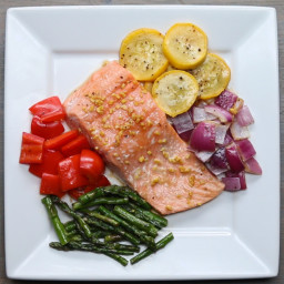 One-pan Salmon And Rainbow Veggies Recipe by Tasty