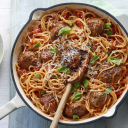 One-pan spaghetti meatballs