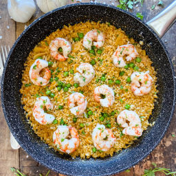 One-Pan Spanish Garlic Rice with Shrimp