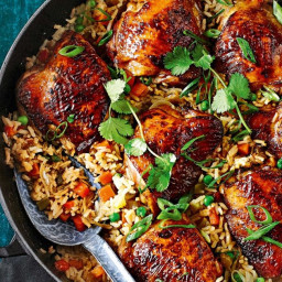 One-pan sticky chicken and 'fried' rice