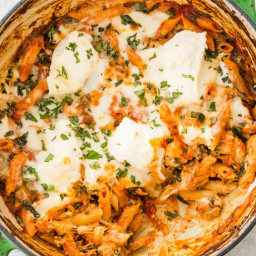 One-Pot Baked Ziti with Sausage and Spinach
