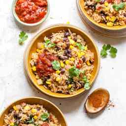 One-Pot Beans & Rice with Corn & Salsa