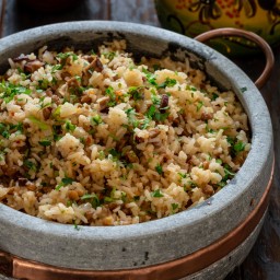 One Pot Brazilian 'Dirty Rice' with Chorizo and Lentils