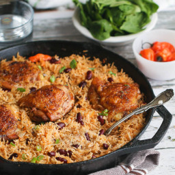One Pot Caribbean Jerk Chicken and Rice