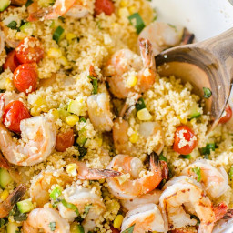 One-pot Couscous with Shrimp, Zucchini and Corn