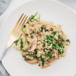 One-Pot Creamy Quinoa with Kale and Mushrooms