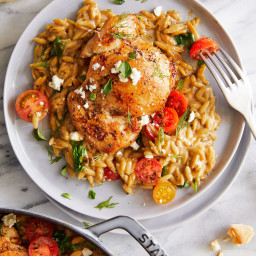 One Pot Greek Chicken and Orzo